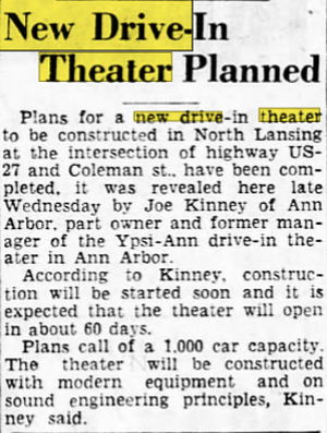 Northside Drive-In Theatre - June 1949 Article (newer photo)